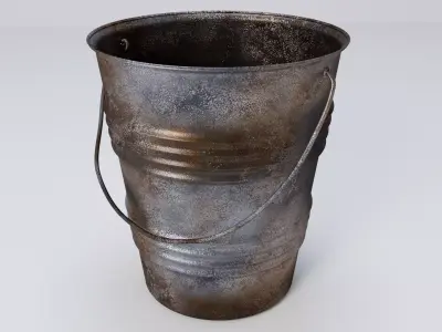 Rusty Metal Bucket 3D model