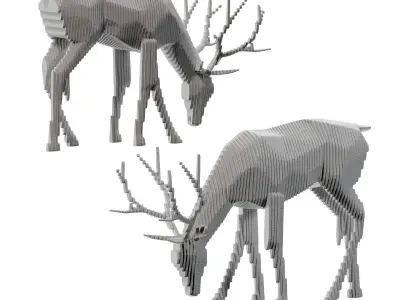 New Chinese art sculpture Fawn-cr 3D model