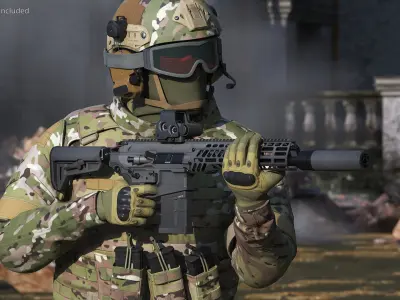 Multi Caliber Assault Rifle in Case 3D model