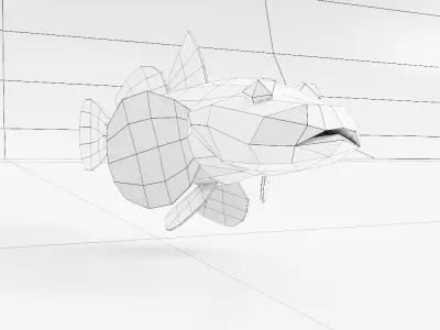 Dragon goby fish 3d model  Low-poly 3D model