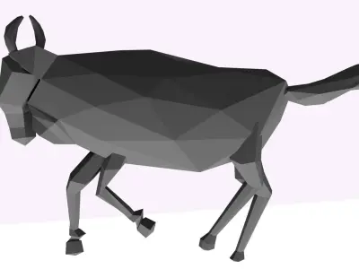 This is low poly 3d model of wild beest 3D model