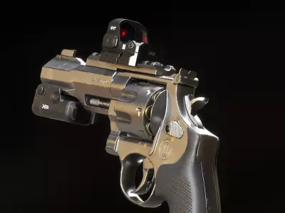 SW Revolver Low-poly 3D model