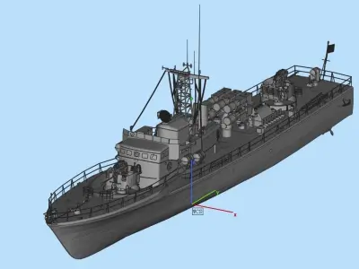 Rocket launcher gun ship 3D model