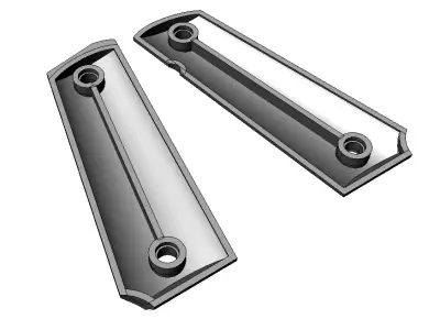 1911 plain grips 3D print model