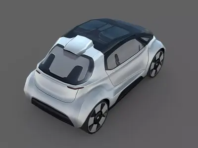 Futuristic Compact EV Car Low-poly 3D model
