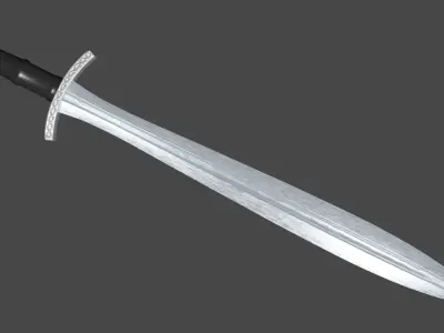 Xyphos sword with Caroling handle Low-poly 3D model