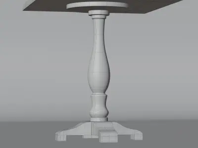 Cafe Bistro Wooden Table Free 3D model