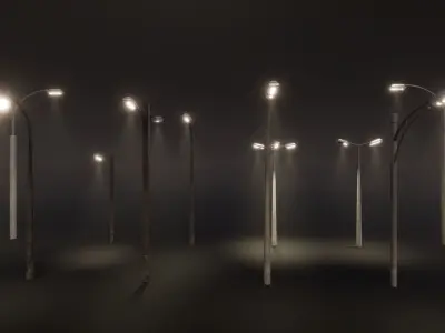 Game Ready Free Street Lights Pack Free low-poly 3D model