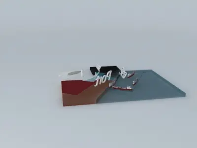 Sea Electric Dam Concept and Desalination Free 3D model