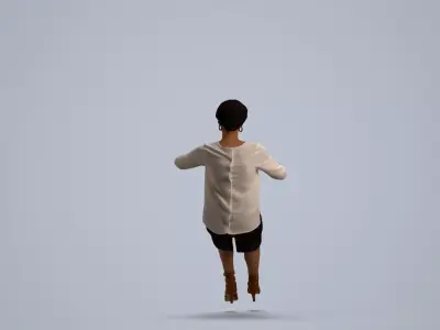 00069Gabriela007 - Adult Black woman driving car in casual 3D model