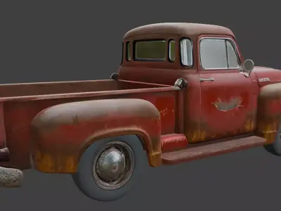 Vintage Rusty Pickup Truck 3D Model 3D model shop