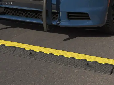 Multi-Channel Cable Protector With Internal Wiring Black Yellow 3D model
