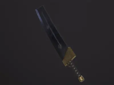 Fantasy Broadsword PBR  Low-poly 3D model