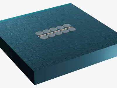 Floating Circular Fish Farm on Water with Walkway 3D model