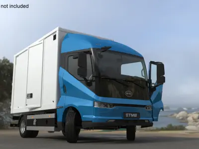 Truck BYD ETM6 Blue Rigged for Cinema 4D 3D model
