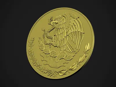 Mexican Eagle Coin 3D print model
