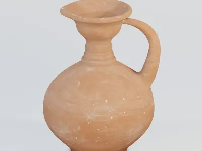 Ancient terracotta water jug 3D model