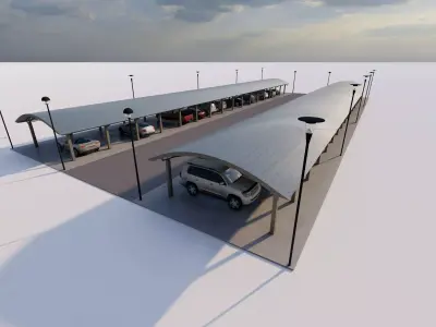 Roof Parking-Parking Lot 3D model