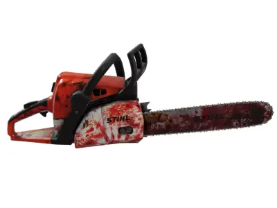 Chainsaw Stihl like - Gore Blood stained - horror  game-ready  Low-poly 3D model