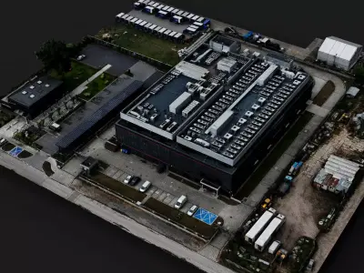 industrial factory roof vents cityblock PBR photogrammetry Low-poly 3D model