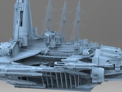 Sci-Fi  Fusion airship 1 3D model
