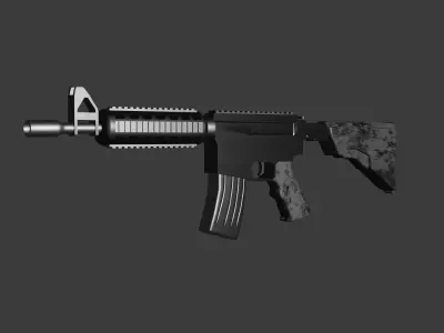 M4 assault rifle Low-poly 3D model