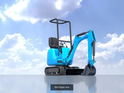 Mini Digger All Versions 3D Model Pack