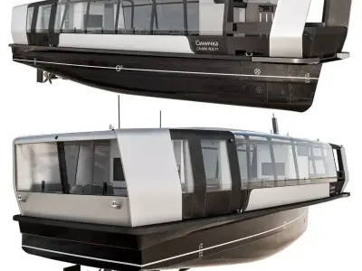 Electric River Tram Low-poly 3D model