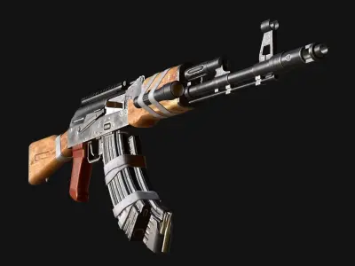 custom ak74 Low-poly 3D model