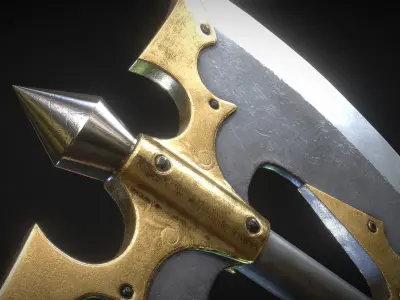 Fantasy Great Axe 01 Low-poly 3D model