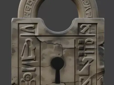 Ancient Egyptian Stone Locking Mechanism Low-poly 3D model purchase