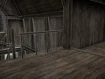 Medieval Lake Village - House 18 with interiors 3D model