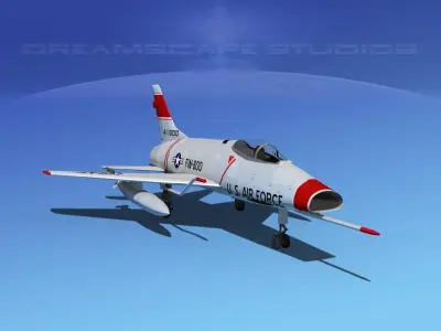North American F-100D Super Sabre V07 USAF 3D model