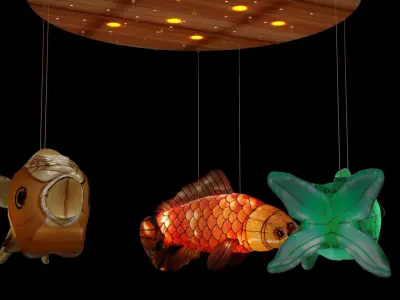 Chinese fish  lantern  3D model purchase