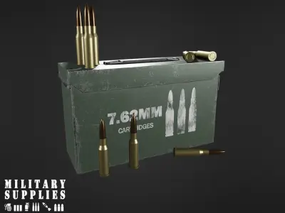 Military Supplies Pack - Cartridges Box  Low-poly 3D model