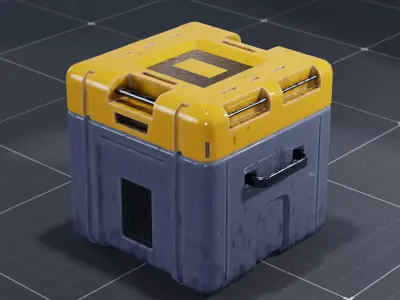 SCI-Fi Crate Game ready Free 3D model