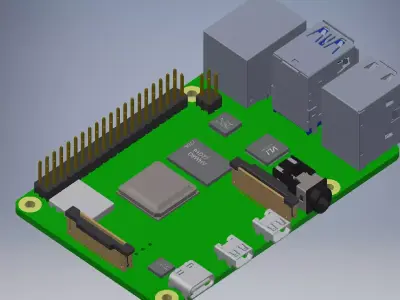 Raspberry Pi 4 Model  3D model