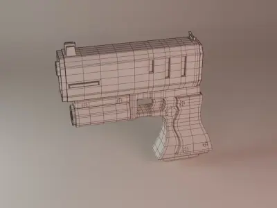 Handgun Low-poly 3D model