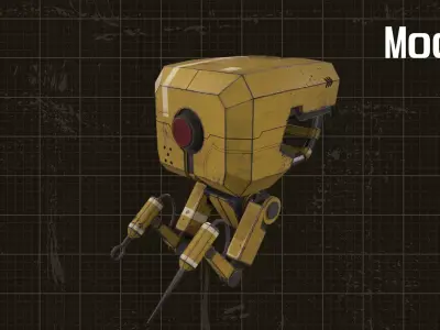 geological exploration robot Low-poly 3D model