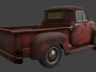 Vintage Rusty Pickup Truck 3D Model 3D model 28