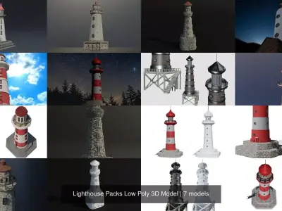 Lighthouse Packs Low Poly 3D Model 3D Model Collection