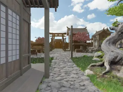 Japanese Castle Town Model 3D model