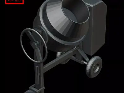 Electric concrete mixer 3D model