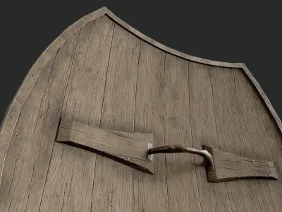 Slavic hybrid shield-painted black Thor symbol Low-poly 3D model