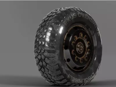 OffRoadTire3DModelWetSurfaceDeformationLatticeLT28570R17 3D model