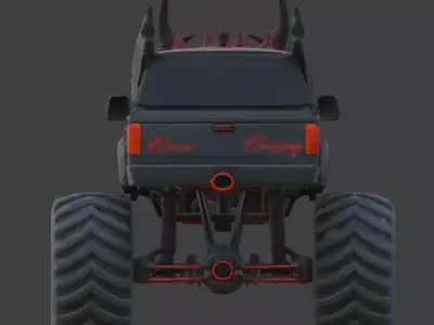 Demonic Off-Road Monster Truck 3D Model Low-poly 3D model