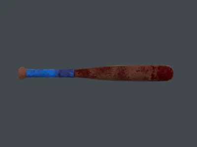Baseball bit game ready Low-poly 3D model