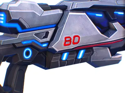 LowPoly Sci-Fi Cartoon Assault Blaster Future Low-poly 3D model