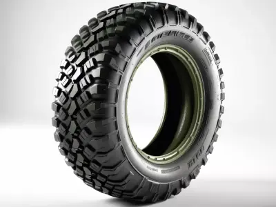 Detailed OffRoad Super Swamper Tire 3D model