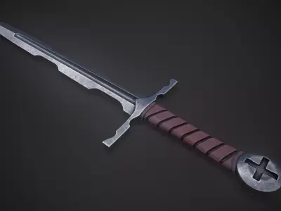 Templar Broadsword Low-poly 3D model